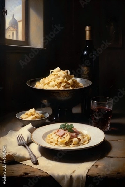 Fototapeta pizza on a table