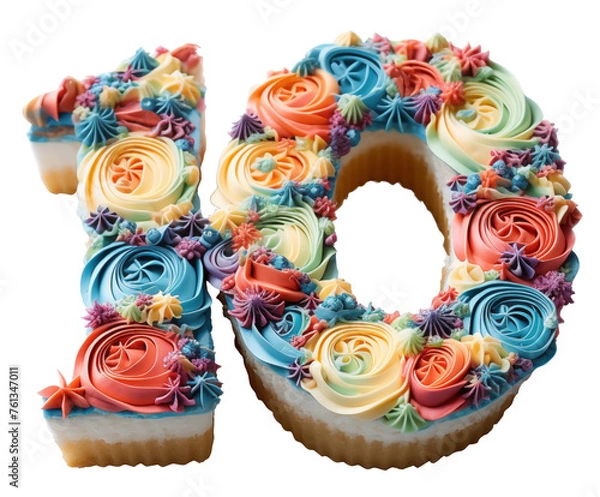 Fototapeta Cake in the shape of the number 10
