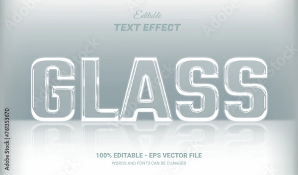 Fototapeta glass editable text effect