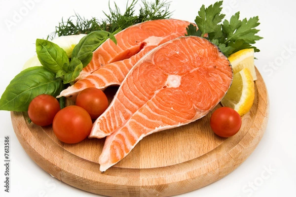 Fototapeta fresh salmon steak