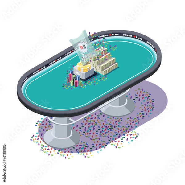 Fototapeta The poker cup is on the table, and it's a victory in poker. The end of the final tournament in the game