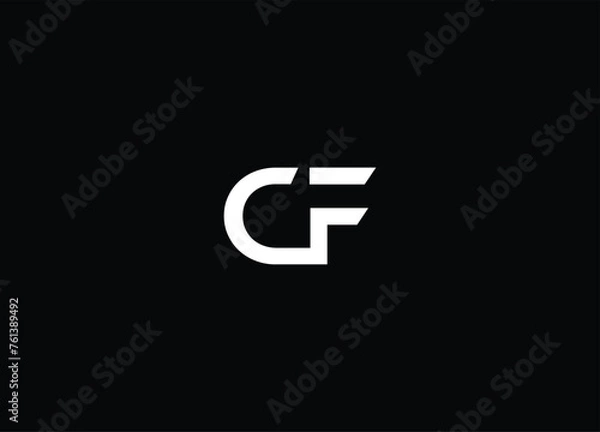 Fototapeta CF Monogram Letter  Logo Design vector template