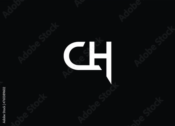 Fototapeta CH Monogram Letter  Logo Design vector template