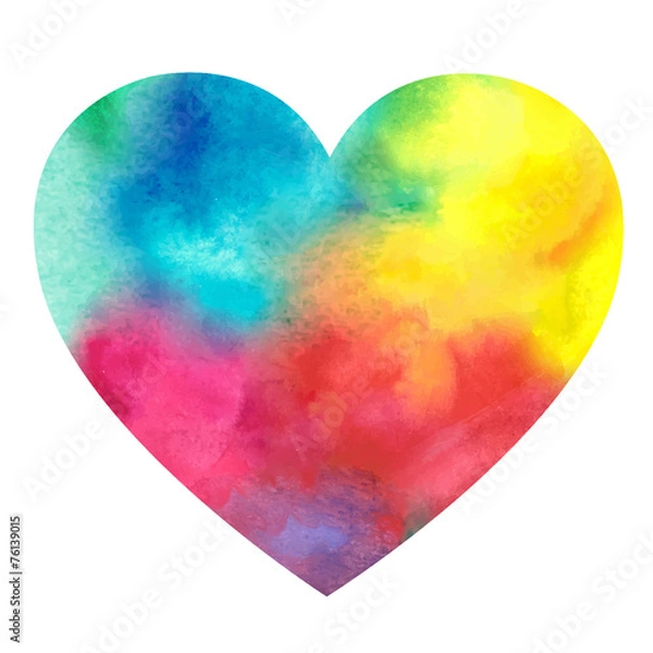 Obraz serce malowane akwarelą