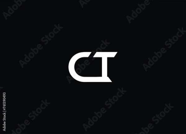 Fototapeta CT Monogram Letter  Logo Design vector template