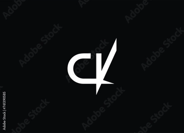 Fototapeta CV Monogram Letter  Logo Design vector template