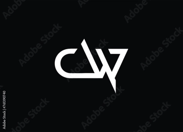 Fototapeta CW Monogram Letter  Logo Design vector template