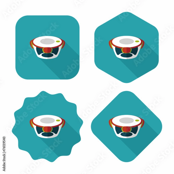 Fototapeta kitchenware preserving container flat icon with long shadow,eps1