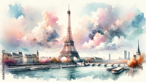 Obraz Eiffel Tower in a watercolor