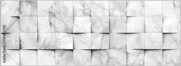 Fototapeta Elegant light gray marble wall background with high-resolution texture