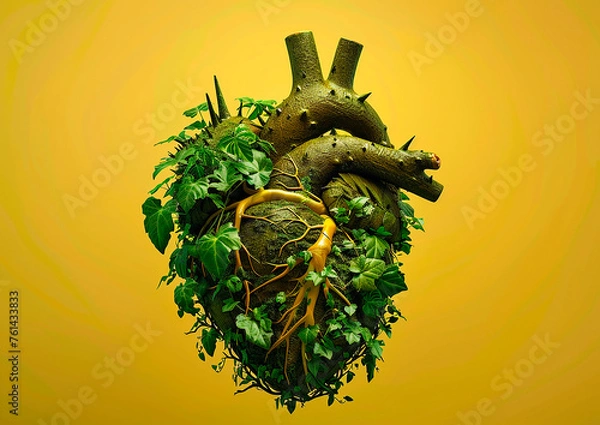 Obraz green heart made of plants