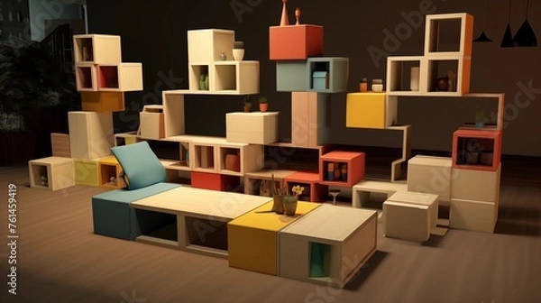 Fototapeta Use modular furniture that can be rearranged to fit different occasions and preferences.