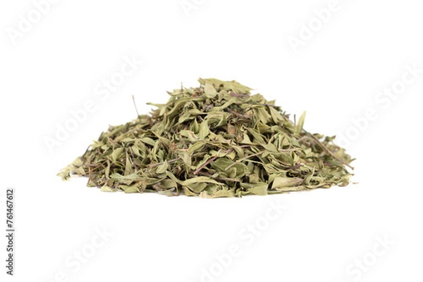Fototapeta Bundle of dried thyme leaves on white background.