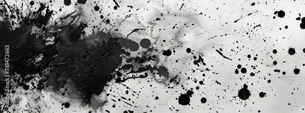 Fototapeta KS the black blotted pattern of an ink splat in the style