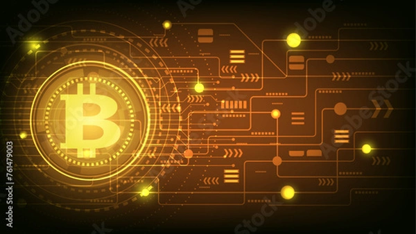 Obraz  bitcoin Abstract technology background vector illustration