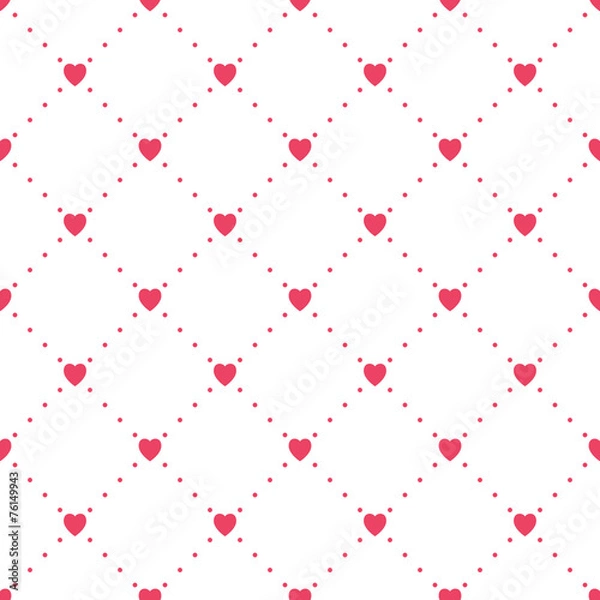 Obraz Seamless pattern with hearts. Valentine's vector texture