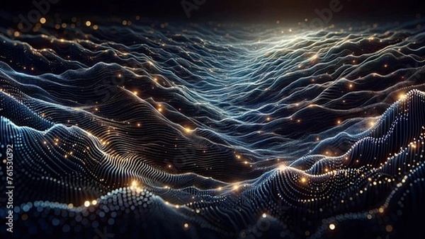 Fototapeta Dynamic Digital Waves - Abstract Tech-Themed Background for Creative Projects