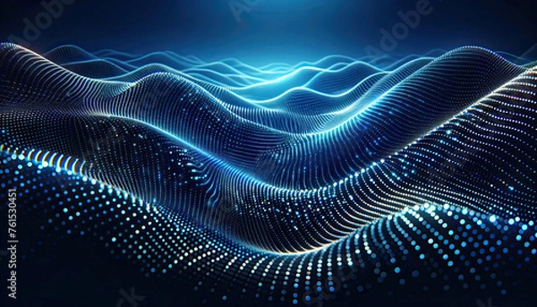 Fototapeta Dynamic Digital Waves - Abstract Tech-Themed Background for Creative Projects