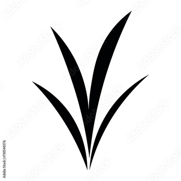 Obraz black vector blade grass icon on white background