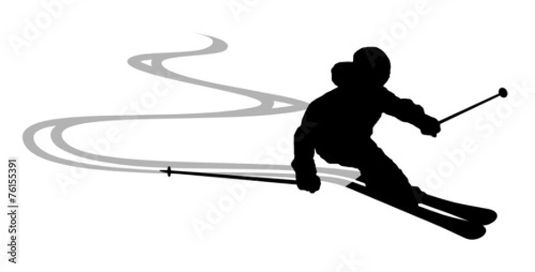 Obraz Skifahrer Spuren