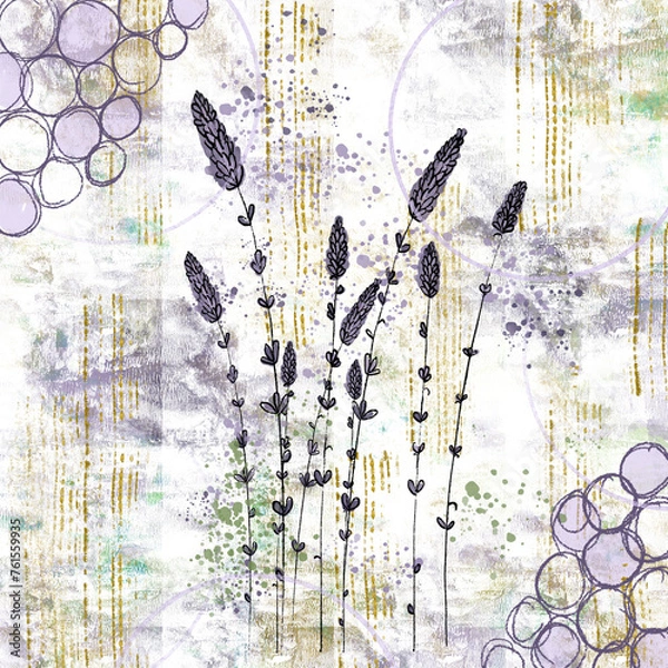 Obraz Lavender on a mixed media background 