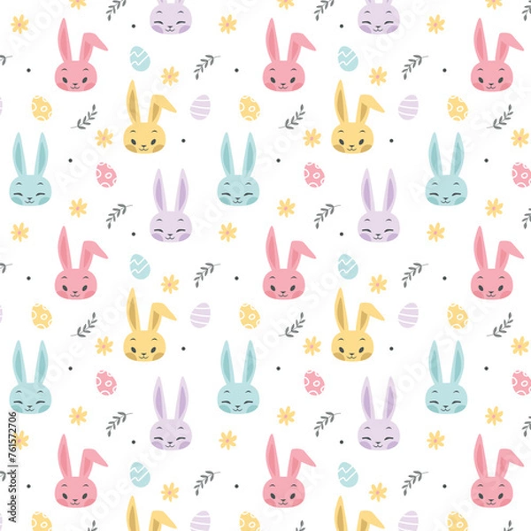 Obraz Colorful Bunnies Easter Vector Spring Pattern