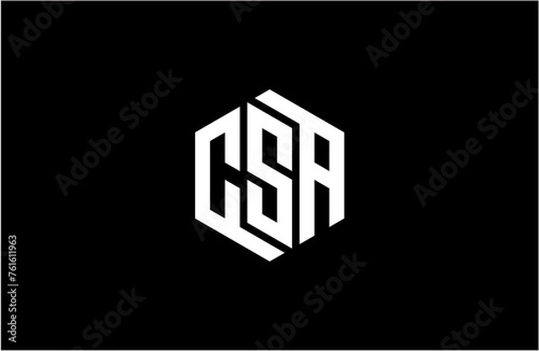 Fototapeta CSA creative letter logo design vector icon illustration