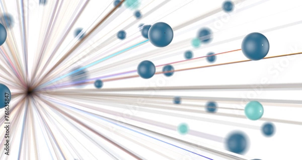 Fototapeta Gene lines and nodes, biological gene structure, 3d rendering.