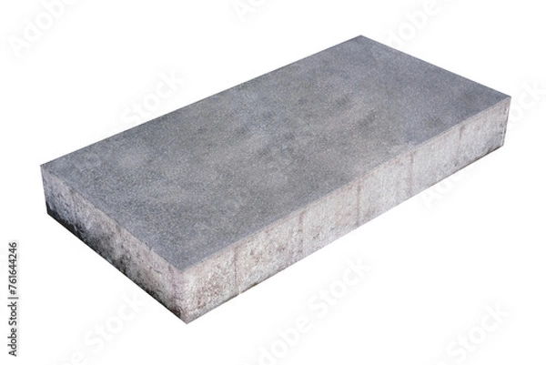 Fototapeta The concrete sidewalk tile is a light gray color with a subtle speckled pattern and a smooth texture, perfect for pedestrian walkways.