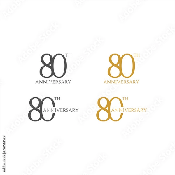 Fototapeta 80th logo design, 80th anniversary logo design, vector, symbol, icon