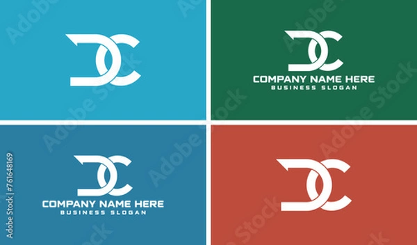Fototapeta Famous Initial Logo Designs  DC monogram design, C and D logo template