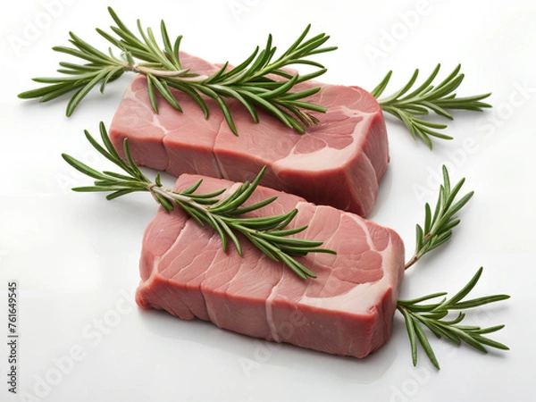 Obraz raw beef steak with rosemary