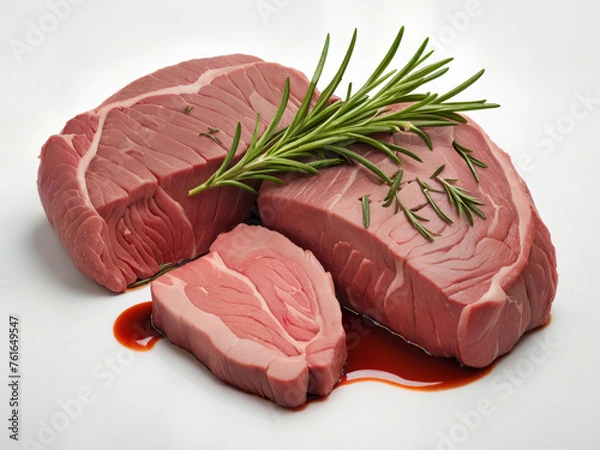 Obraz raw beef steak with rosemary