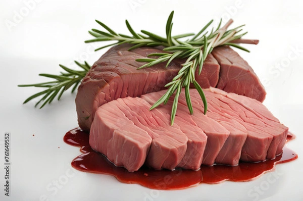 Obraz raw beef steak with rosemary