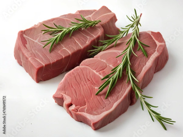 Obraz raw beef steak with rosemary