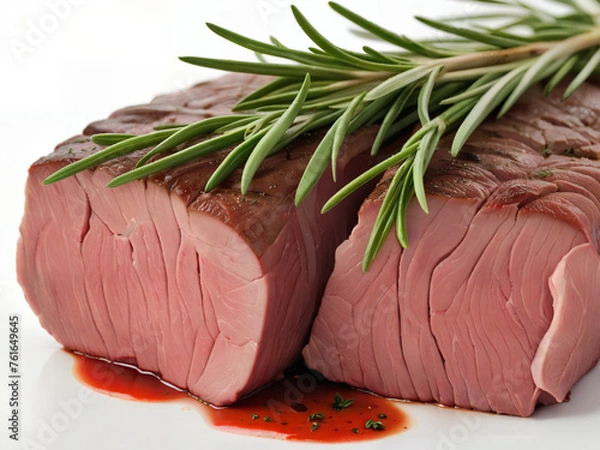 Obraz raw beef steak with rosemary