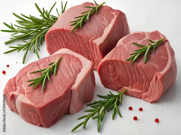 Obraz raw beef steak with rosemary