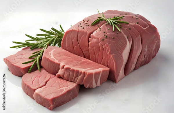 Obraz raw beef steak with rosemary