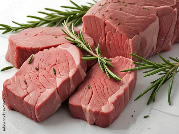 Obraz raw beef steak with rosemary