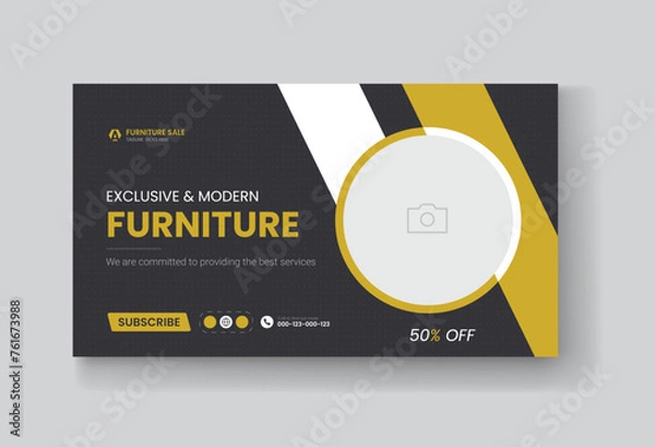 Obraz Furniture sale youtube thumbnail or web banner template
