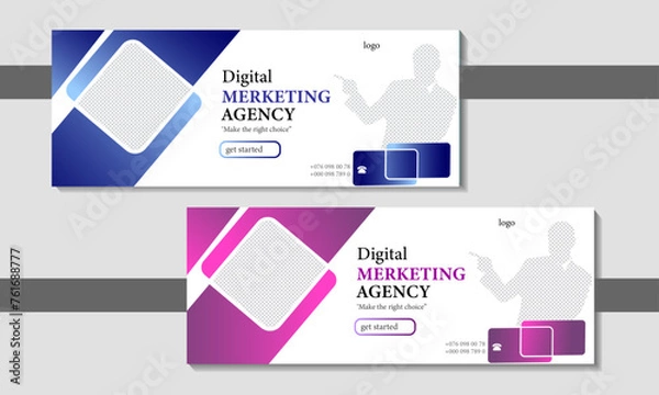 Obraz Business Facebook Cover Design. Corporate Facebook Cover Design Template .