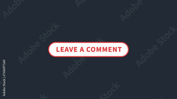 Obraz Flat Leave a comment button on dark background