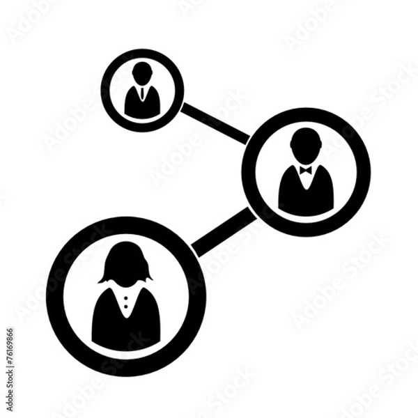 Fototapeta icon of people in circle silhouette