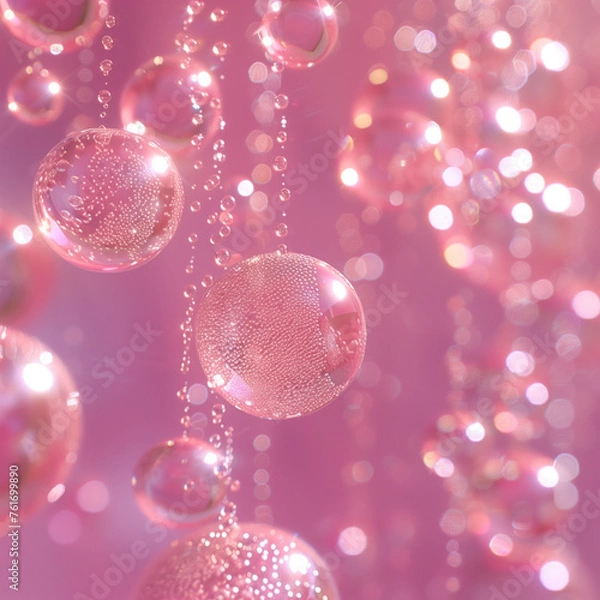 Obraz Pastel pink bubble background 004