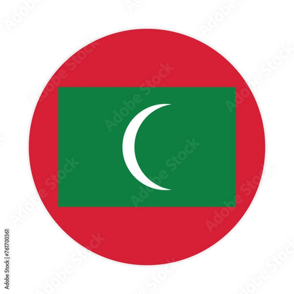 Fototapeta Maldives national flag vector icon design. Maldives circle flag. Round of Maldives flag.
