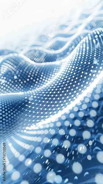 Obraz Blue Digital mesh wave background 006