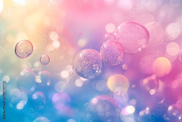 Obraz Pastel pink bubble background 007