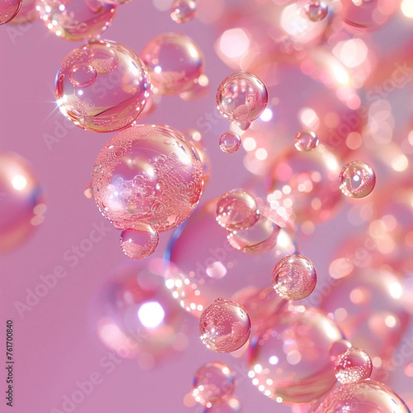 Obraz Pastel pink bubble background 006