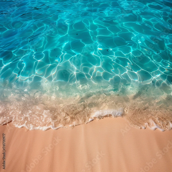 Obraz water and sand beach waves texture background 010