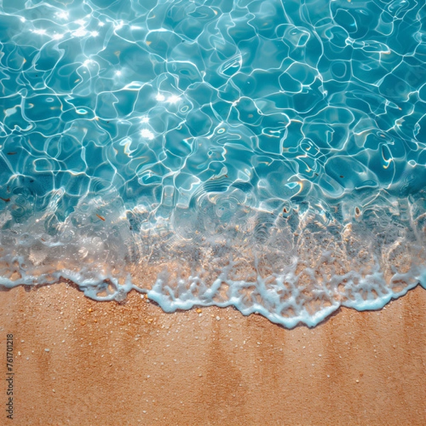 Obraz water and sand beach waves texture background 009